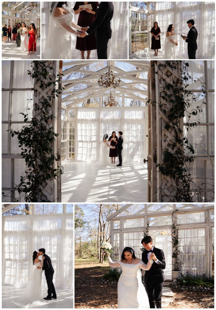 Queer winter elopement in Texas at Oak Atelier