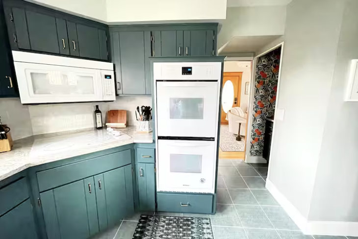 AirBnB listing for an elopement in Victoria, Minnesota featuring a vintage kitchen