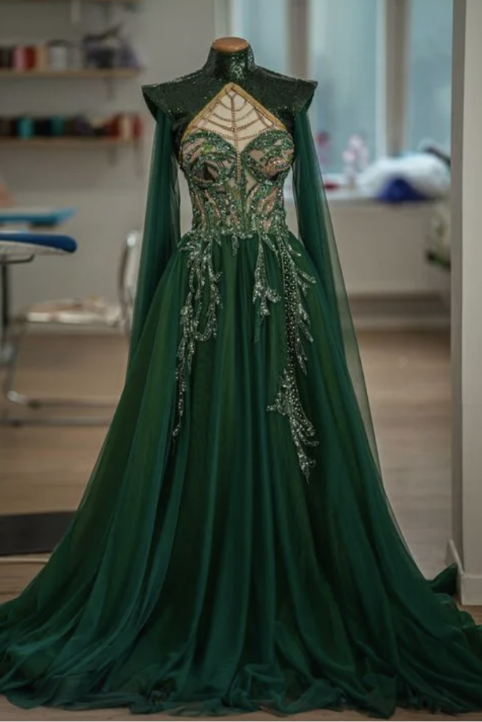 Non-white wedding dress featuring the Enchanted Armour Dress by designer Chotronette