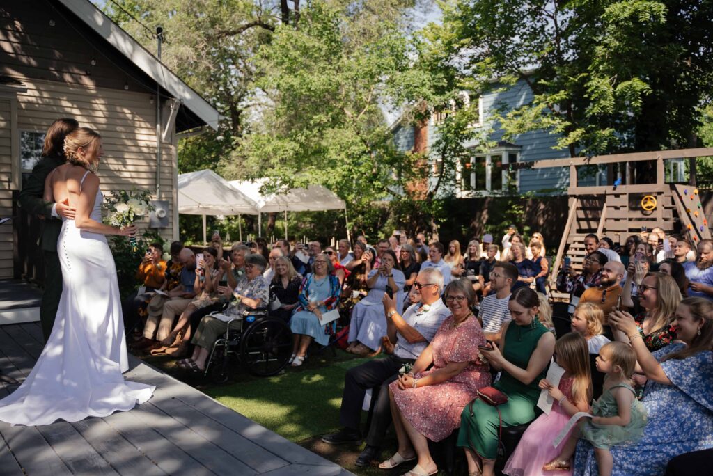 Backyard wedding ceremony in Saint Paul, Minnesota