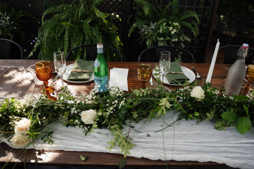 This backyard wedding in Saint Paul, Minnesota had rented pieces from Rudy's Event Rentals
