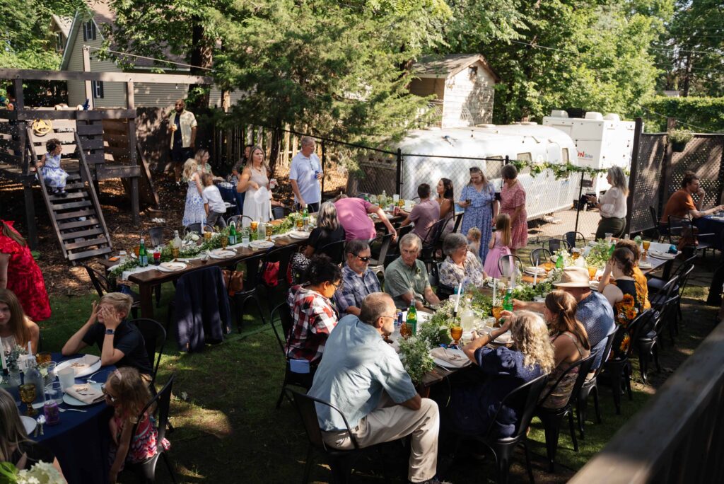 Reception at this backyard wedding in Saint Paul, Minnesota 