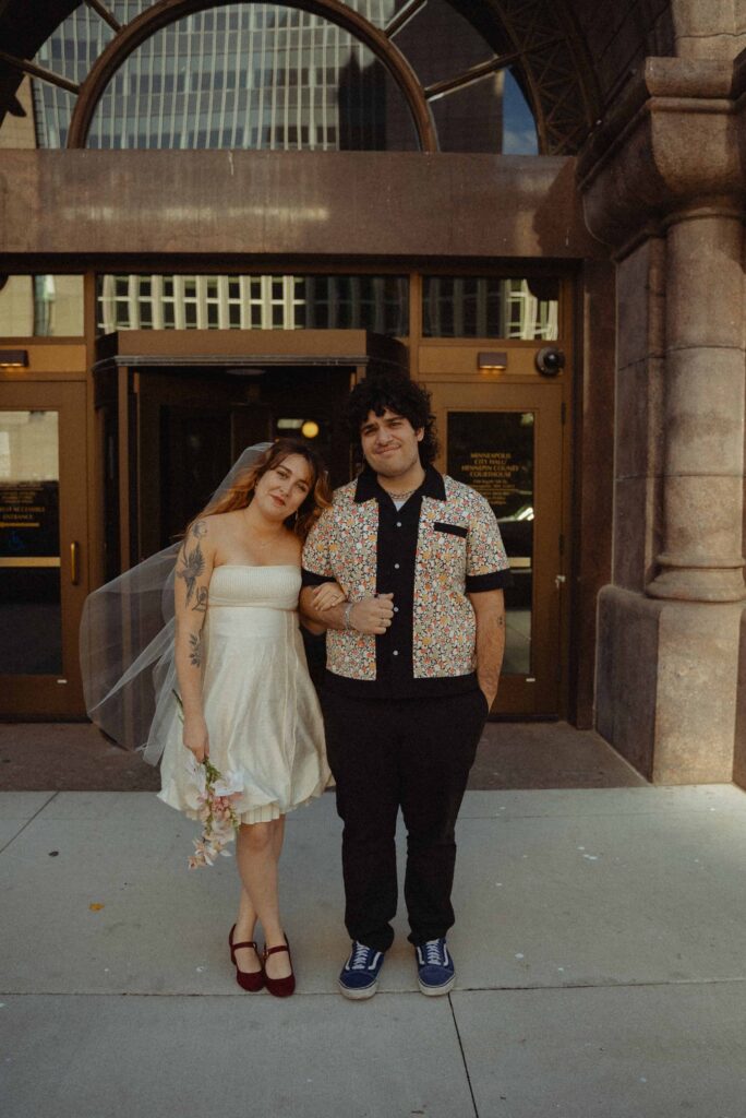 Alternative couple during their Minneapolis City Hall elopement