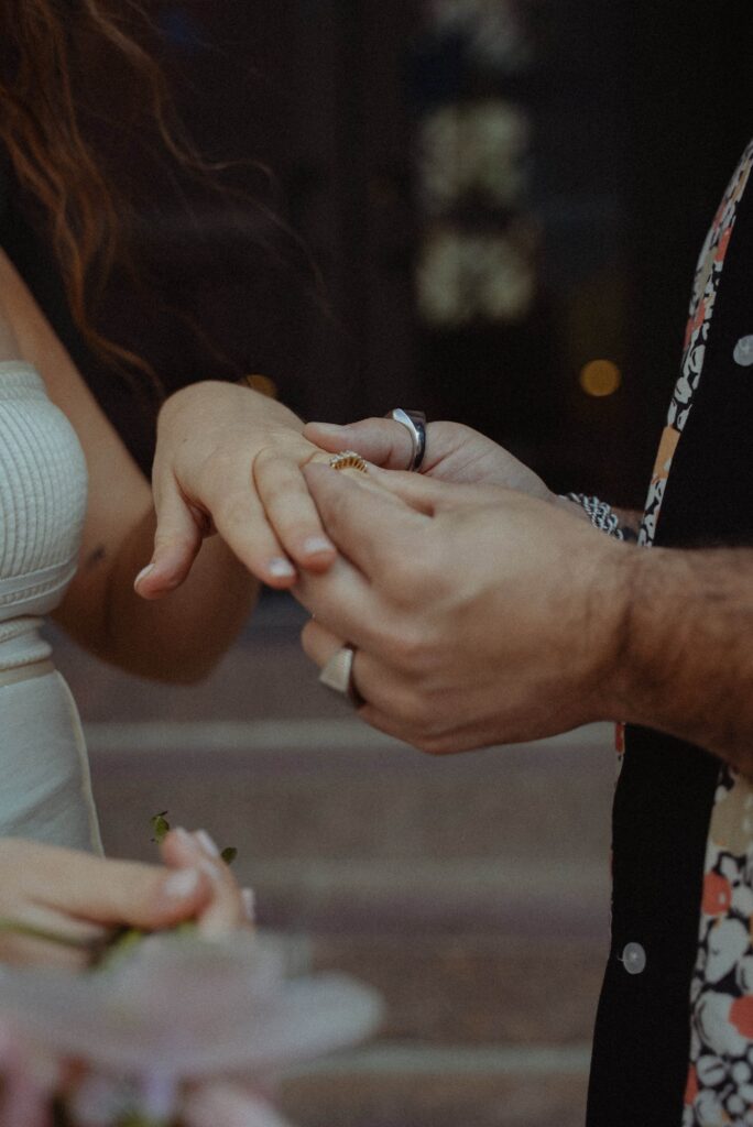 Ring exchange at Minneapolis City Hall elopement
