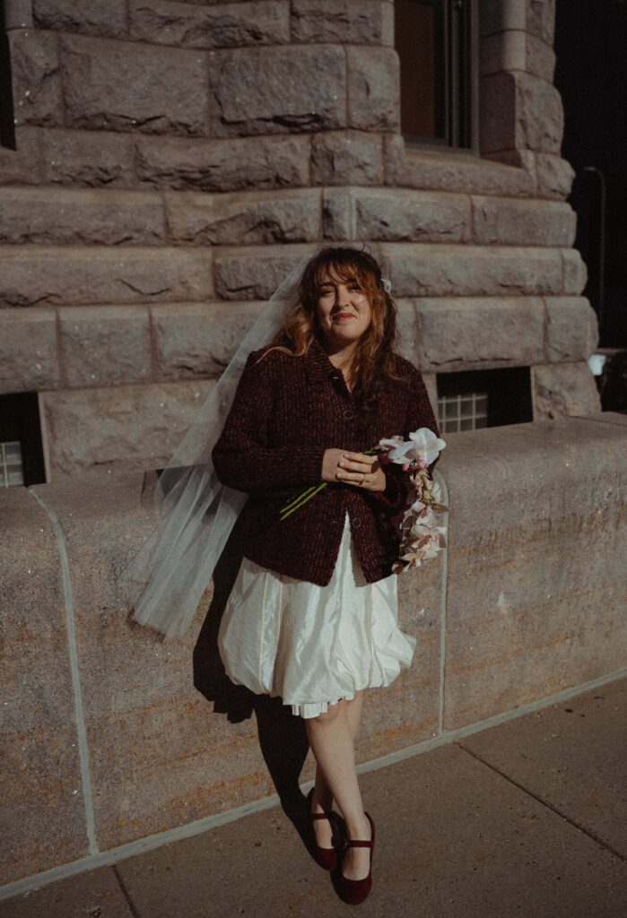 Bride at her Minneapolis City Hall elopement