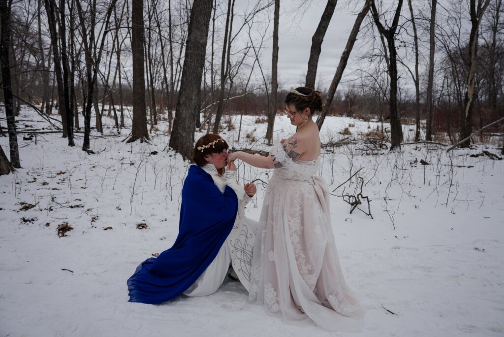 Aubrey and Charlie's queer micro-wedding in Minnesota