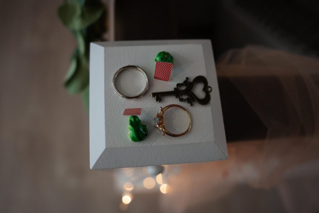 Rings and Ren Faire trinkets were a big part of the queer micro-wedding in Minnesota